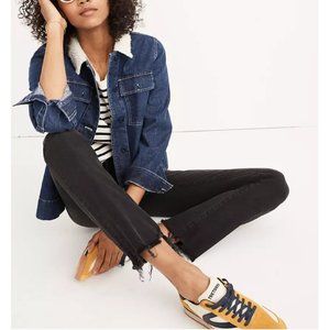 Madewell Cali Demi-Boot Jeans in Berkeley Black: Chewed-Hem Edition J6566